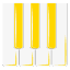 A yellow piano keyboard icon
